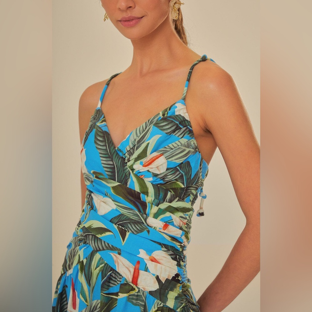 Farm Rio Blue Anthurium Garden Maxi Dress - Picture 2 of 5